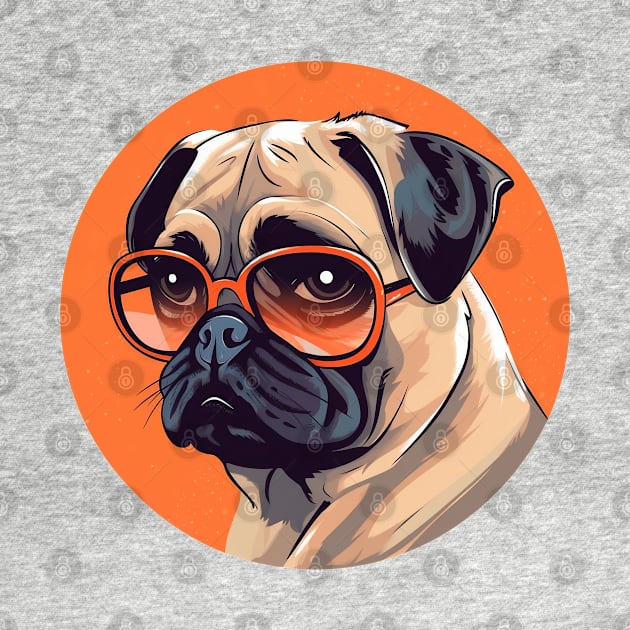 Cute Pug With Sunglasses by Artifyio